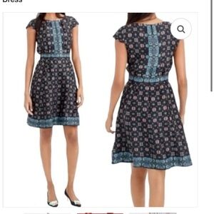 J Crew Cap Sleeve Mirrored Floral Silk Dress Sz 6